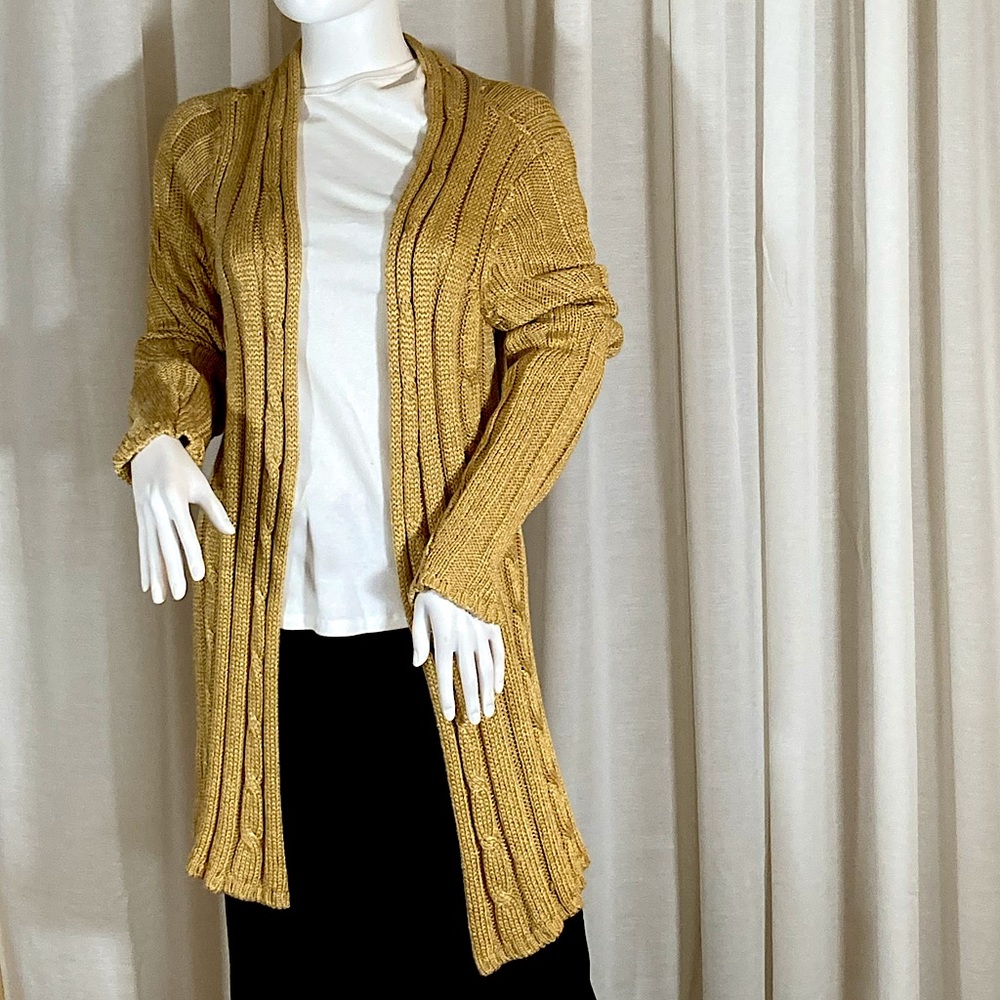 INC International Concepts Gold Knit Cardigan